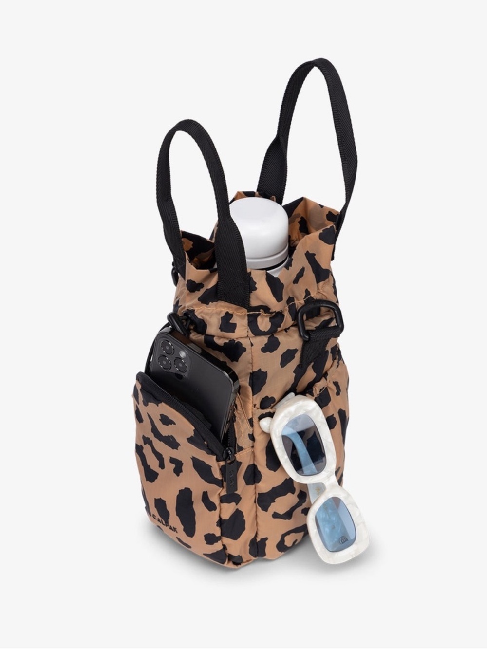 NWT Calpak Water Bottle Crossbody Bag Cheetah Leopard Print